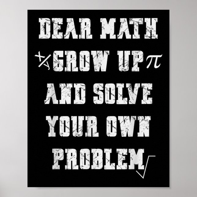 Affiche Citation De Maths Drôle Pour Filles Garçons Ados H (Devant)