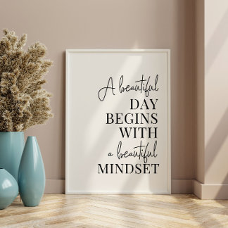 Affiche Citation de mentalité inspirante imprimée