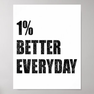 Affiche Citation de motivation 1% mieux chaque jour Inspir