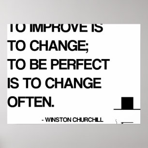 Affiche Citation de motivation de Churchill - changement