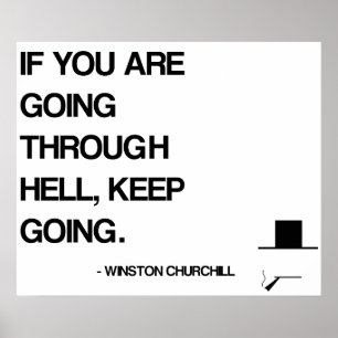 Affiche Citation de motivation de Churchill - passant par