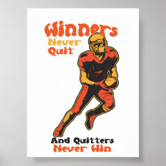 Affiche Citation de motivation de football pour les gagnan