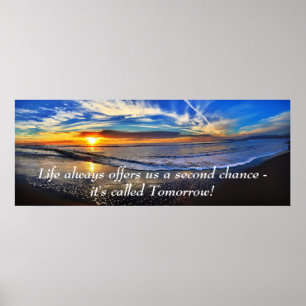 Affiche Citation de motivation inspirationnelle Life Ocean