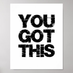 Affiche Citation de motivation noir et blanc Vous pouvez l