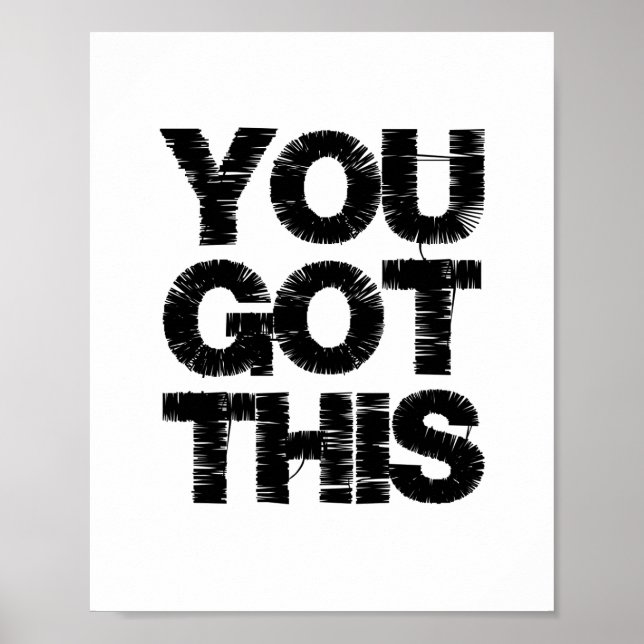 Affiche Citation de motivation noir et blanc Vous pouvez l (Devant)