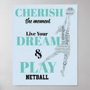 Affiche Citation de motivation orientée de net-ball de