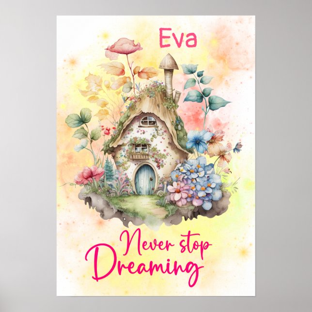 Affiche Citation de motivation pour enfants Ne cessez jama (Devant)