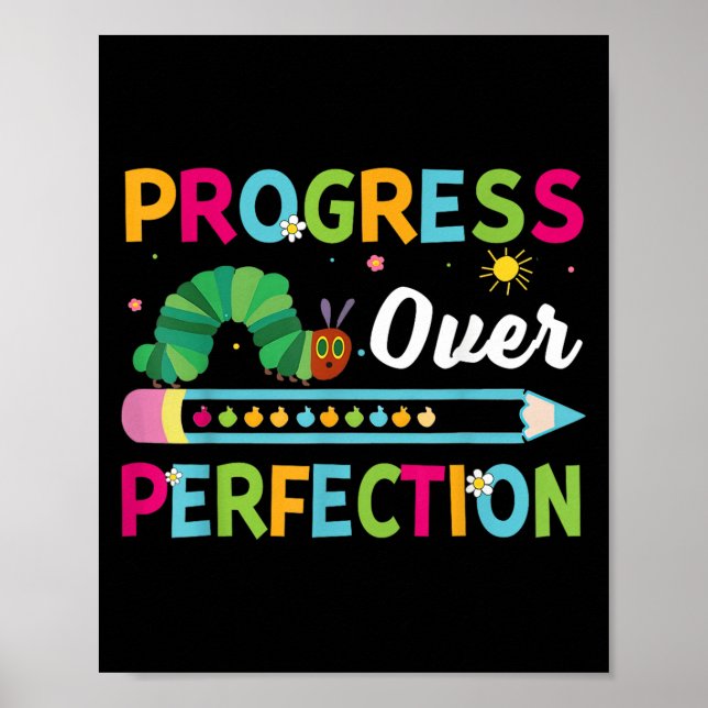 Affiche Citation de motivation pour étudiant Progrès plutô (Devant)