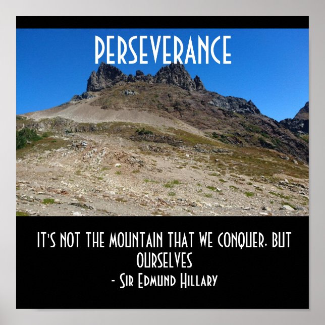 Affiche Citation de motivation pour l'escalade de montagne (Devant)