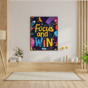 Affiche Citation de motivation pour réussir : Focus And Wi