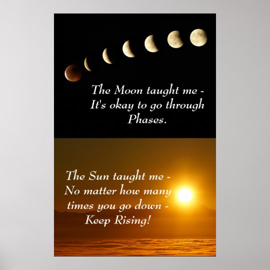 Affiche Citation De Motivation Spirituelle De La Lune Sun Zazzle Fr