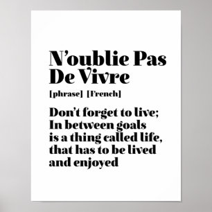 Affiche Citation De Mots Français Inspirants Pas De Vivre