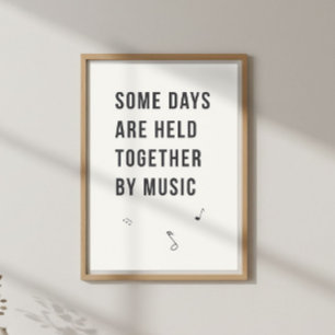 Affiche Citation de musique douce. Mur de la chambre