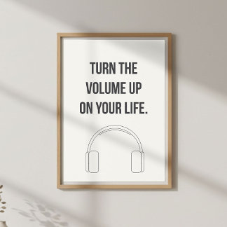Affiche Citation de musique motivante. Énergie positive