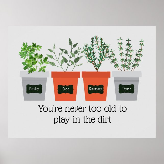 Affiche Citation de ne jamais aller à Old Fun Gardening (Devant)