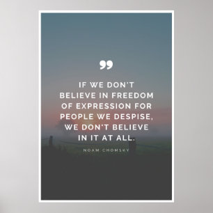 Affiche Citation de Noam Chomsky sur la liberté d'expressi