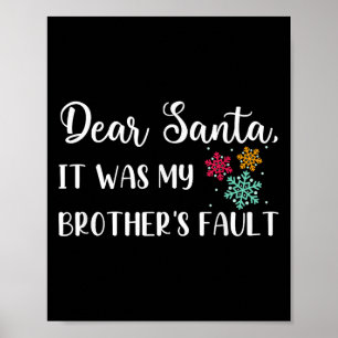 Affiche Citation De Noël Drôle Cher Père Noël C'Était Mon