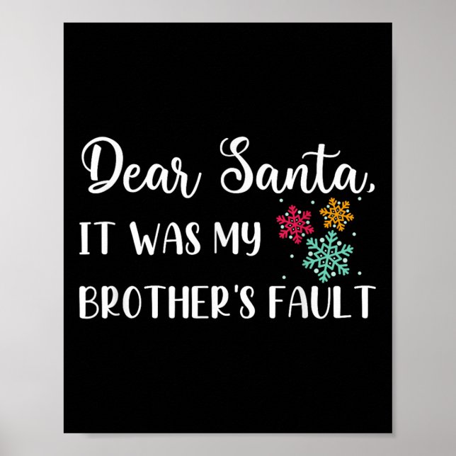 Affiche Citation De Noël Drôle Cher Père Noël C'Était Mon  (Devant)