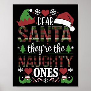 Affiche Citation de Noël drôle Cher Santa Ce sont les Vila
