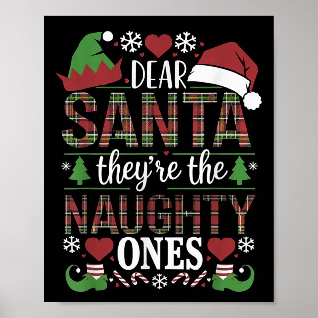 Affiche Citation de Noël drôle Cher Santa Ce sont les Vila (Devant)
