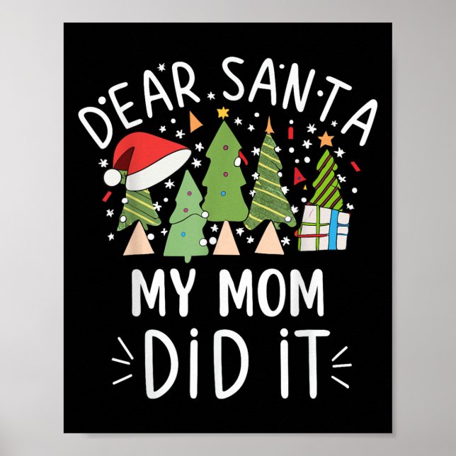 Affiche Citation de Noël drôle Dire Cher Père Noël Ma Mère (Devant)