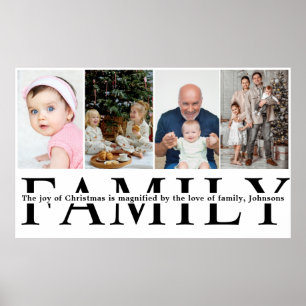 Affiche Citation de Noël pour famille moderne à 4 photos
