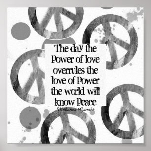 Affiche Citation de paix de Gandhi sur la conception des s