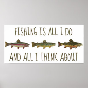 Affiche Citation de pêche au truite arc-en-ciel Brown Broo