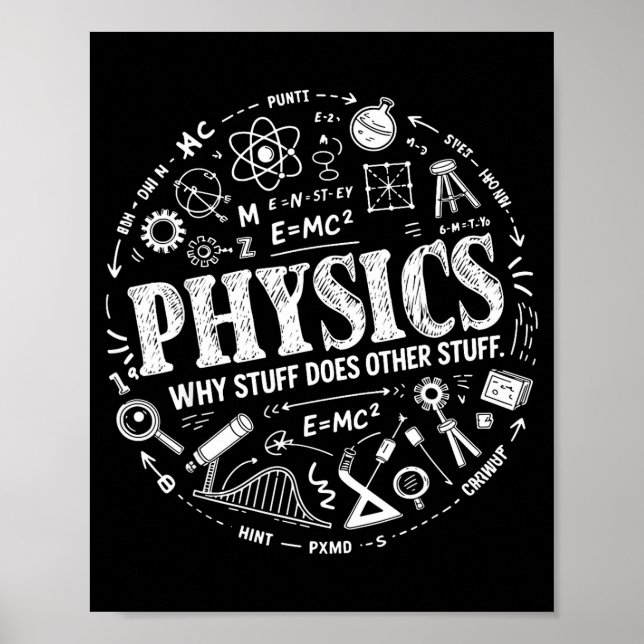 Affiche Citation de physique amusante pour les amateurs de (Devant)