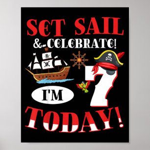 Affiche Citation de pirate pour l'anniversaire de 7 ans d'