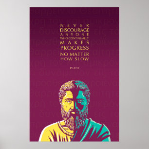 Affiche Citation de Platon : Progrès