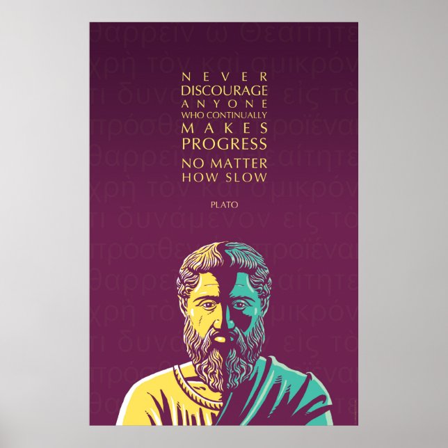 Affiche Citation de Platon : Progrès (Devant)