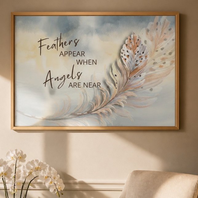 Affiche Citation de plume et d'ange inspirante à l'aquarel (Créateur téléchargé)