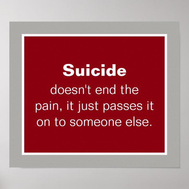Affiche Citation de prévention du suicide (Devant)