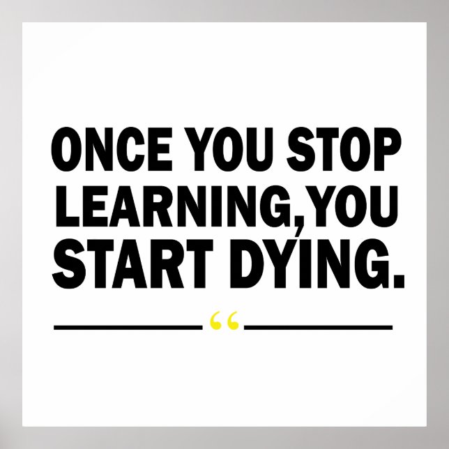 Affiche Citation de professeur d'apprentissage motivant (Devant)