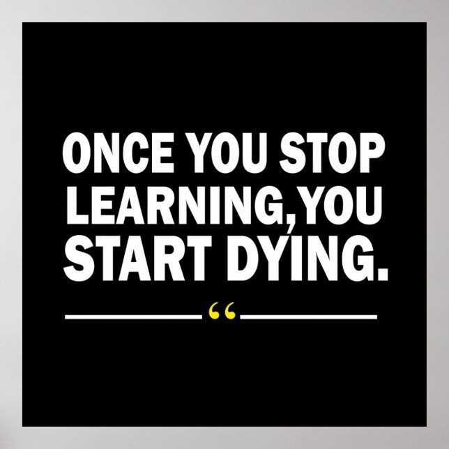 Affiche Citation de professeur d'apprentissage motivant (Devant)