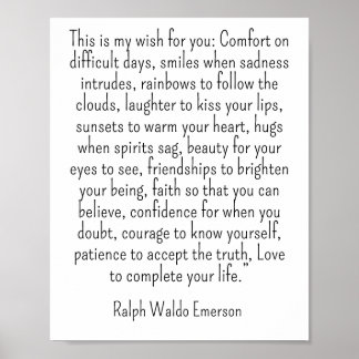 Affiche Citation de Ralph Waldo Emerson - c'est mon souhai