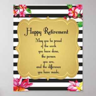 Affiche Citation de retraite heureuse Cadeau d'adieu