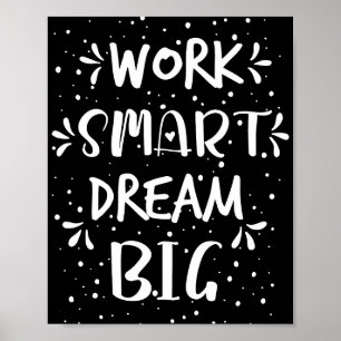 Affiche Citation de réussite Travail intelligent Rêve gran