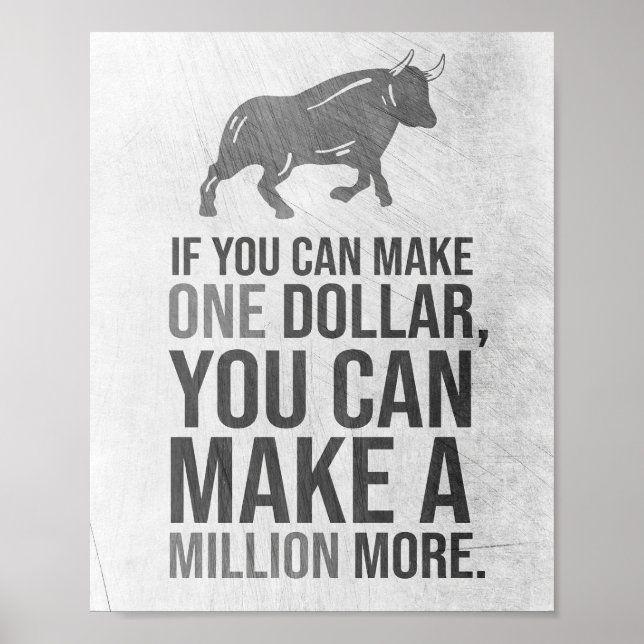 Affiche Citation de réussite Vous Pouvez Gagner Un Million (Devant)