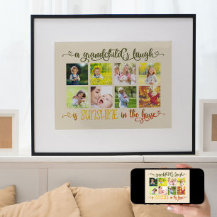 Affiche Citation de Rire de Petit-Enfant 8 Collage de Phot