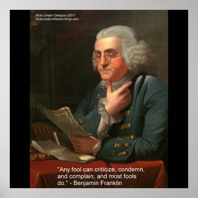 Affiche Citation de sagesse de Ben Franklin "Impressions d (Devant)