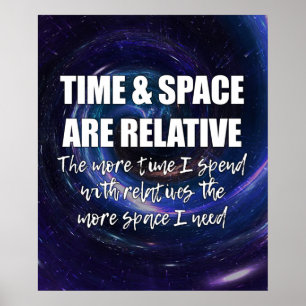 Affiche Citation de science drôle sur la famille TEMPS ET