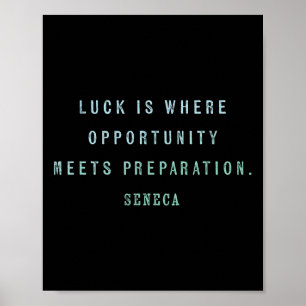 Affiche Citation De Seneca, Motivation De Succès Chance Vs