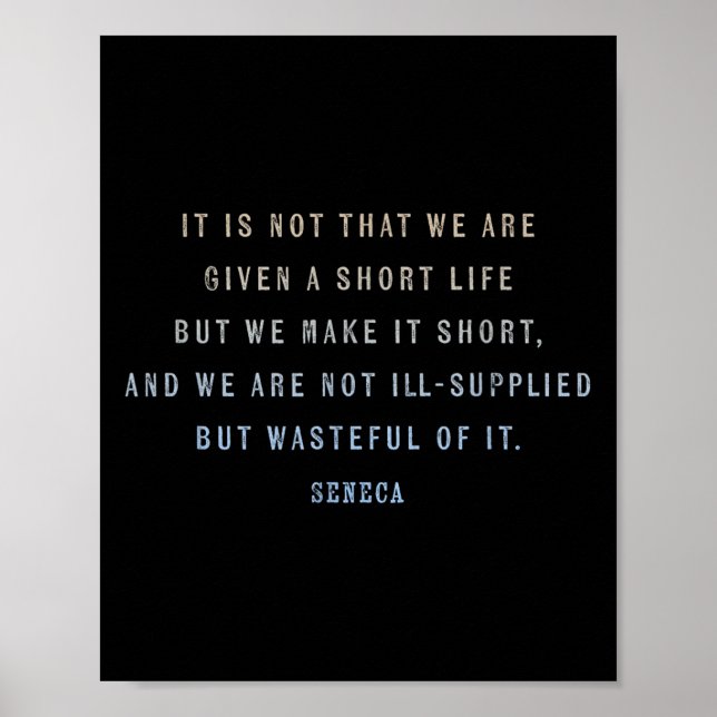 Affiche Citation De Seneca Sur La Valorisation Du Temps Et (Devant)