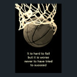 Affiche Citation de Sepia Motivational vintage Basketball<br><div class="desc">J'Aime Ce Jeu. Sports Populaires - Basketball Game Ball Image.</div>