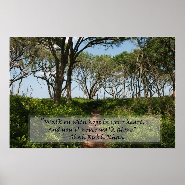 Affiche Citation de Shah Rukh Khan - Marche avec espoir... (Devant)