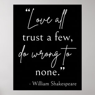 Affiche Citation De Shakespeare - Amour, Confiance Et Erre