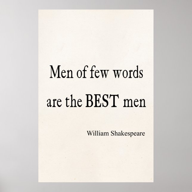 Affiche Citation de Shakespeare Meilleurs hommes de quelqu (Devant)