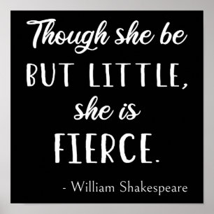 Affiche Citation de Shakespeare - Peu mais Fierce II